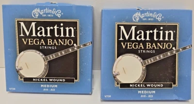 2X MARTIN VEGA BANJO STRINGS- NICKEL WOUND MEDIUM .010-.023 - Image 1 of 2