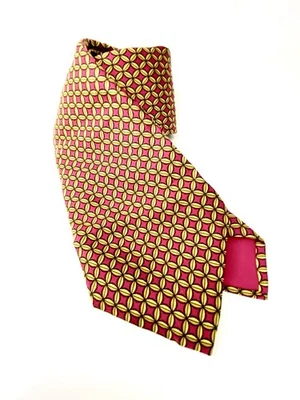Corbata de cuello HERMES 100 % seda rosa y dorado Foto 1 de 4