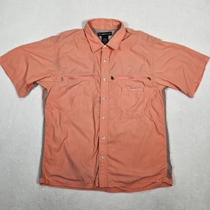 ExOfficio Fishing Shirt Men Large Short Sleeve Nylon Zip Pockets Vented Side - Picture 1 of 8