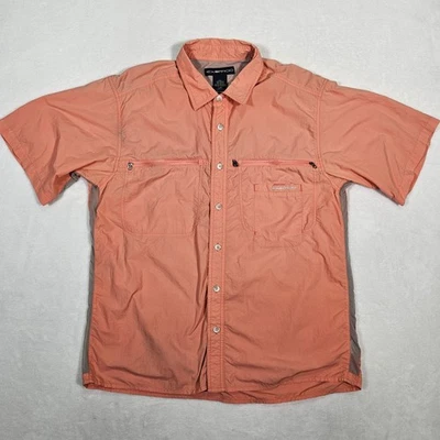 ExOfficio Fishing Shirt Men Large Short Sleeve Nylon Zip Pockets Vented Side - Image 1 of 4