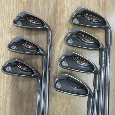 Ping G10 Iron Set Green Dot 5-PW + UW (7 Clubs) Dynamic Gold R300 Reg Steel RH - Image 1 of 4