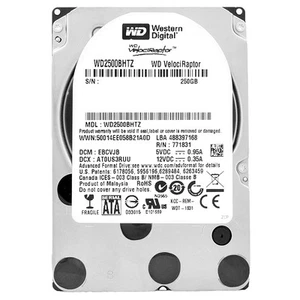 Disque Dur WD WD2500BHTZ 250GB 64Mb 10000Rpm SATA III 2.5'' Pouces Velo - Afbeelding 1 van 5