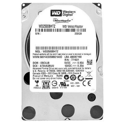 Festplatte WD WD2500BHTZ 250GB 64Mb 10000Rpm SATA III 2.5'' Zoll VELO - Bild 1 von 4