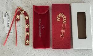 Wallace Silversmiths 1998 Zuckerstange Weihnachtsschmuck Schneemann mit Box & Beutel - Bild 1 von 8