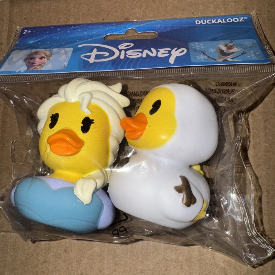 Disney Frozen Elsa & Olaf Duckalooz Rubber Duckie Jeep Duck Bath Toy 2 Pk NEW - Изображение 1 из 1