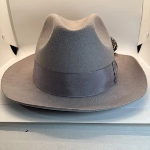 Stacy Adam’s XL Light Lavender Fedora 100% Wool/Felt/Lana, Missing Pin **READ** - Picture 1 of 12