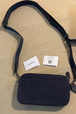 Coach -  Men's Jayden Suede Crossbody Sling Bag In Navy Blue - Image 1 of 4