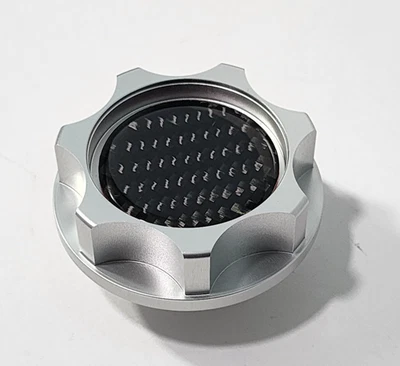 SILVER ENGINE OIL FILLLER CAP FOR CARBON FIBER COROLLA TUNDRA XLE TACOMA RAV4 7 - Image 1 of 4