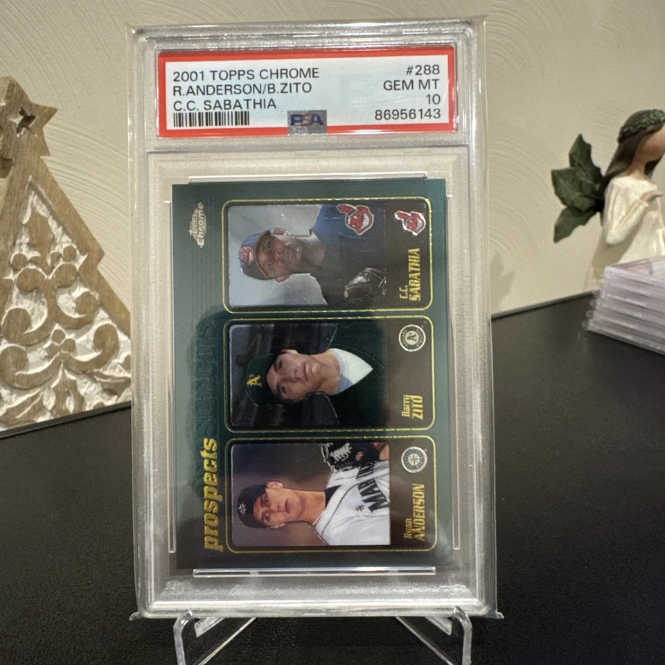 2001 TOPPS CHROME #288 C.C. SABATHIA HOF PSA 10 - Image 1 of 4