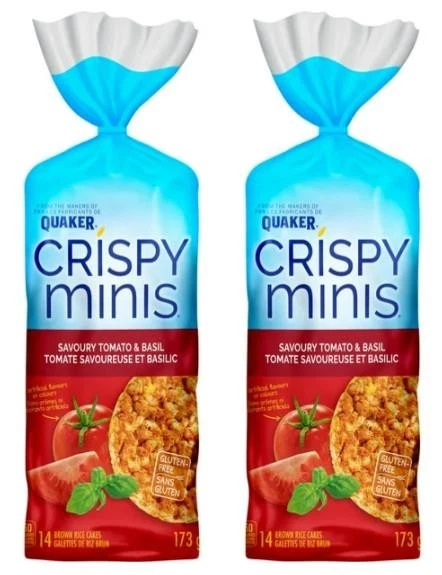 Pasteles de arroz con sabor a tomate y albahaca crujientes Quaker Minis, 173 g (paquete de 2) Foto 1 de 4