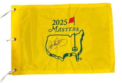 Prendedor bandera PGA autografiado firmado por Rory McIlroy 2025 MASTERS Foto 1 de 2