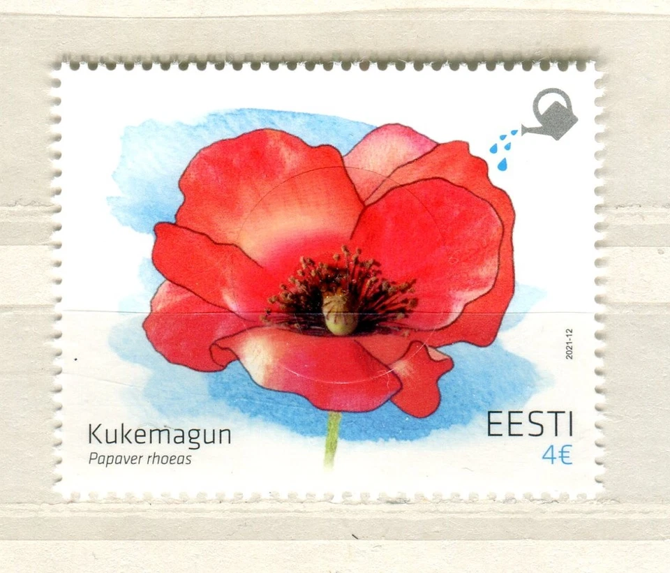 EST_770 2021 Estonia Amapola común (sello con semillas) flores FLORA MNH Foto 1 de 1