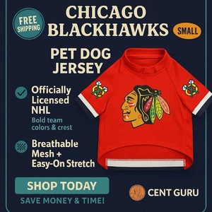 Chicago Blackhawks NHL Red Pet Dog Jersey Small Game Day Puppy Shirt Apparel S. - Picture 1 of 5