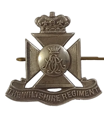 Victorian The Wiltshire Regiment Cap Badge Unmarked Silver Antique - Original - Image 1 of 4