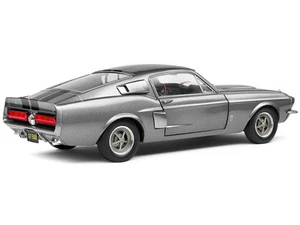 1967 Shelby GT500 Gray Metallic with Black Stripes 1/18 Diecast Model Car by Sol - Picture 1 of 5