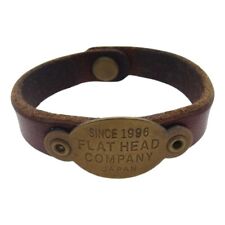 The Flat Head's Bracelet Logo plate leather Brown Men's Japan USED