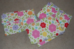 CIRCO FLOWERS FLANNEL PINK PURPLE GREEN 4 PC FULL (DOUBLE) SHEET SET..EXCELLENT - Picture 1 of 3