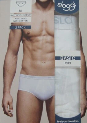 SLOGGI BASIC MIDI UOMO SLIP  COTONE Conf Singola - Doppia BIANCO NERO GRIGIO - Immagine 1 di 3