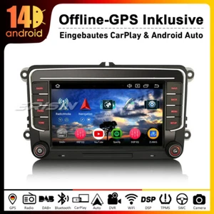 CarPlay Autoradio Android 14 DAB+ GPS Navi BT DVR Für VW Golf 5 6 Tiguan Passat - Bild 1 von 18