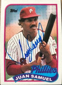 Juan Samuel Autographed 1989 Topps #575 - Picture 1 of 1