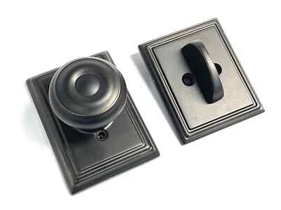 Schlage F94 GEO 716 ADD perilla ficticia de bronce envejecido georgiano, giro del pulgar, borde interior Foto 1 de 4