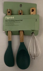 Figment 3 Stück Holz Silikon Mini Kochutensilien Set Spatel Schneebesen Löffel - Bild 1 von 3