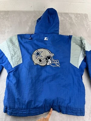 Chaqueta Starter Dallas Cowboys Vintage Años 90 con Capucha Talla L Cortavientos Troy Aikman Foto 1 de 4