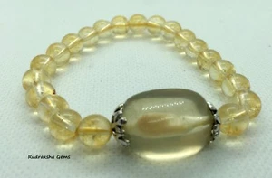 Citrine Crystal Bracelet Therapeutic Gemstone 8mm Tumble bead Chakra cleansing - Picture 1 of 2