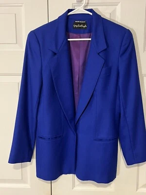 Blazer Vintage Giorgio Sant Angelo 100% Lana Pura Azul Talla 8 Foto 1 de 4
