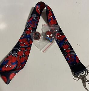 Disney Spider Man Marvel Only Pins lot of 2 Pins & LANYARD