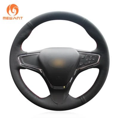 Cubierta de volante de coche de cuero artificial negro para Chevrolet Cruze 2015 Volt Foto 1 de 4