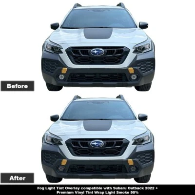 Fog Light Tint Overlay Dark Smoke 20% for Subaru Outback/Forester Wilderness 22+ - Image 1 of 4