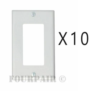 10 Pack - 1-Gang Decora Decorator Flush Wall Face Plate Outlet Cover GFCI White - Picture 1 of 2