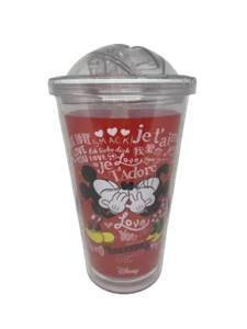 Disney Mickey and Minnie Red Tumbler Cup with Combined Straw 450ml - Picture 1 of 3