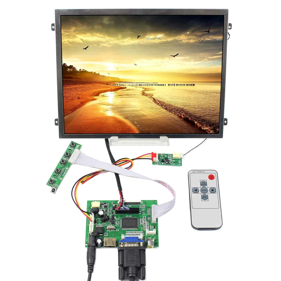 HD VGA 2AV LCD Controller Board 10.4" 1024X768 LED Backlight LCD Screen 500nit - Image 1 of 4