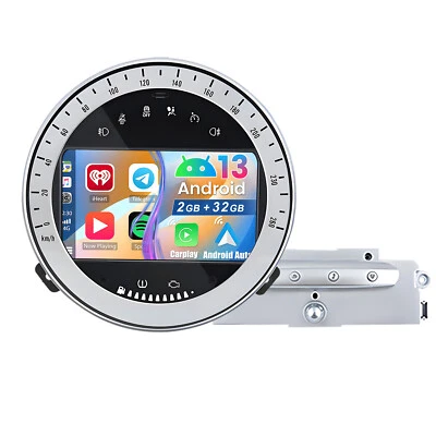 32GB 8-Kern Android 13 Autoradio GPS Navi für BMW Mini Cooper SWC DSP CarPlay BT - Bild 1 von 4