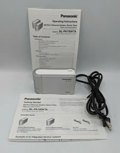 Panasonic BL-PA100A Bridge Ethernet Adaptor HD-PLC, AC Cord & Manuals - Picture 1 of 6
