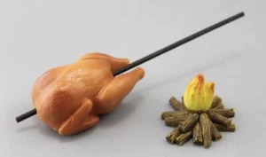 Roast Chicken & Fire For 1/6th Scale 12" Action Figure 1:6 Scene Accessories New - Picture 1 of 1