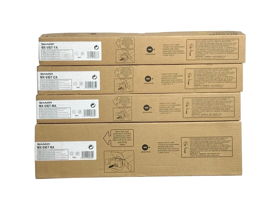 Genuine Sharp MX-51GT Complete CMYK Toner Cartridges Set - MX-4110N / MX-4112N - Image 1 of 1