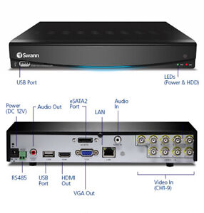 Swann DVR 9 4200 SWDVR 94200 9 Ch 960H CCTV Security DVR  500GB HDMI VGA AUDIO 