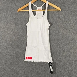 Energetiks Shirt Womens Small White Tank Ribbed Knit Fitted Dance Culture NEW R4 - Picture 1 of 12