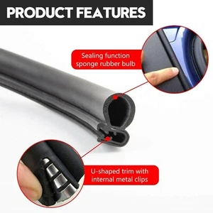 16FT Rubber Seal Edge Trim Anti-Noise/Wear Resist/Gap Filling Car Trunk Protect - Bild 1 von 12