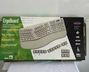 Vintage Belkin ERGOBOARD KEYBOARD PS/2 White F8E817-PS2 2001 UNTESTED - Picture 1 of 3