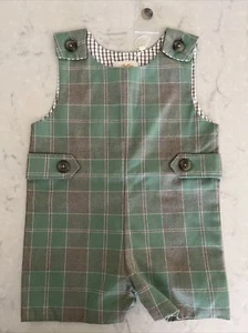 NW Beaufort Bonnet Company Jack Keene Jon Jon Flannel Plaid One Piece 18- 24 mo - Picture 1 of 4
