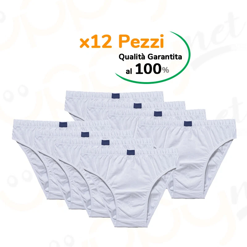 12 Pezzi slip uomo in cotone 2Loggi bianco mutande taglia 4 5 6 7 8 qualità top - Immagine 1 di 2