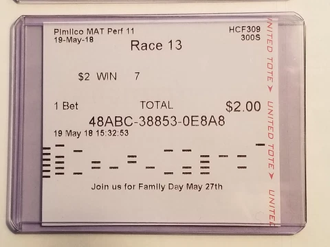 2018 Preakness Stakes $2 Win Ticket Uncashed #7 Justify Winner Pimlico Mint Cover