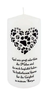 Vela de duelo animal vela conmemorativa vela de palabras velas Wiedemann - Imagen 1 de 4
