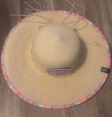 Sombrero de paja Simply Southern Preppy cubo playa flamencos nuevo Foto 1 de 4