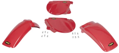 Para-lama dianteiro/traseiro Maier vermelho e painéis laterais/placas de matrícula Honda XR75/80 77-82  - Imagem 1 de 4
