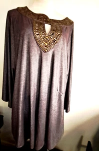 Boston Proper Damen Kimono groß braun verziert - Bild 1 von 3